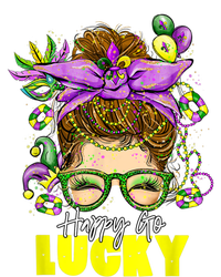 Happy Go Lucky Messy Bun Shamrock St Patrick's Day Button