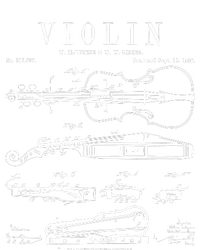 Violin Old Vintage Patent Drawing Print Women's V-Neck T-Shirt