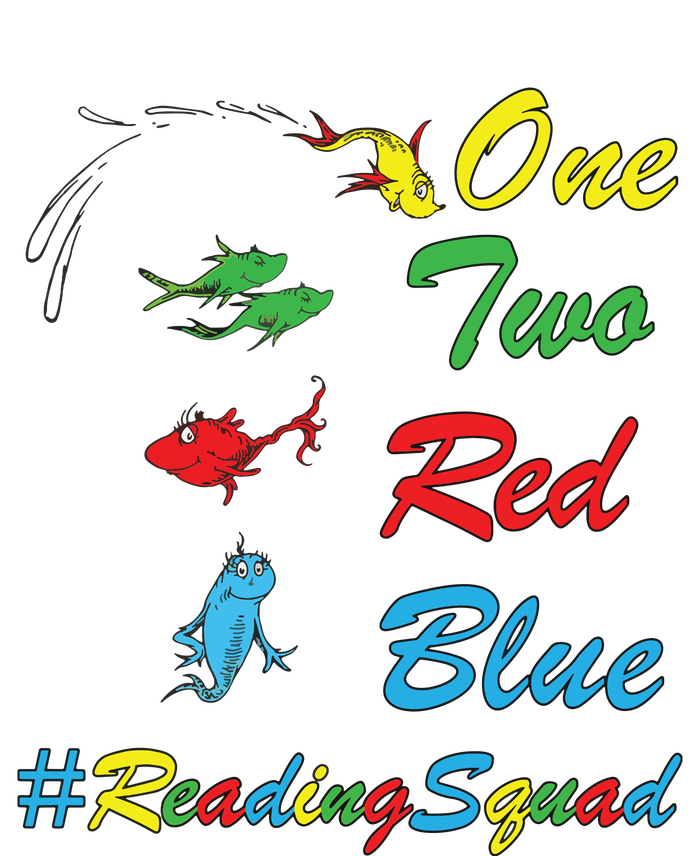 Reading Teacher Squad Oh The Places One Two Red Blue Fish Kids Long Sleeve Shirt