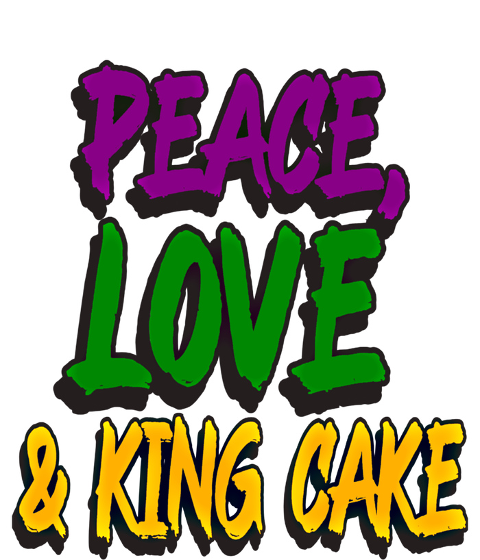 Peace Love King Cake Funny Mardi Gras Festival Party Outfit Gift Stripe Pom Pom Beanie