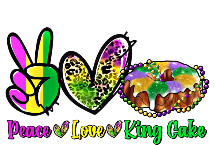 Peace Love King Cake Funny Mardi Gras Festival Party Gift Tote Bag