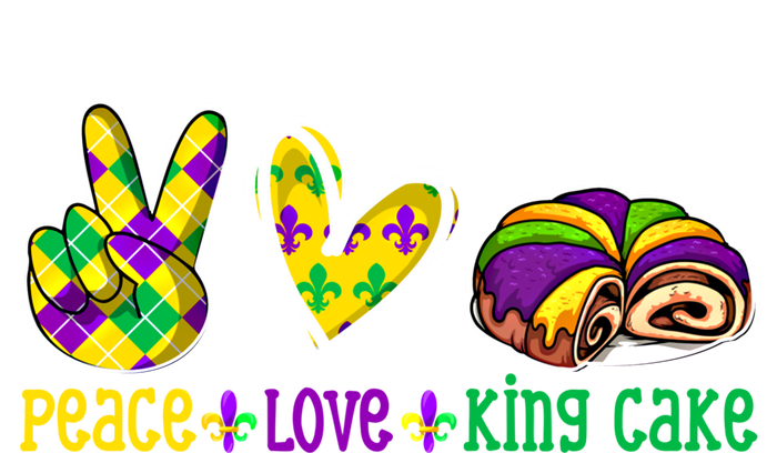 Peace Love King Cake Funny Mardi Gras Festival Party Great Gift Tie-Dye Long Sleeve Shirt