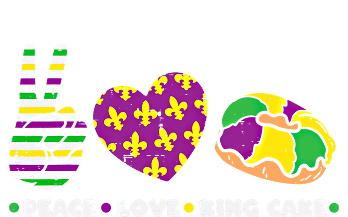 Peace Love King Cake Funny Mardi Gras Party Carnival Gift Funny Gift Women's T-Shirt