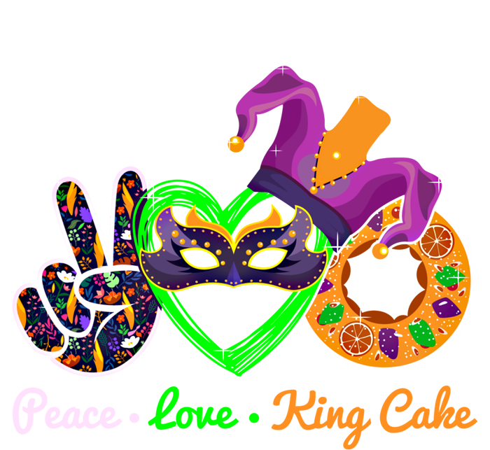 Peace Love King Cake Mardi Gras Carnival Costume Purple Gift Kids Sweatshirt