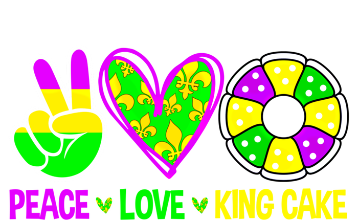 Peace Love King Cake Mardi Gras Festival Cool Gift T-Shirt