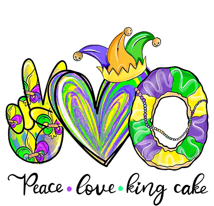 Peace Love King Cake Mardi Gras Funny Gift T-Shirt