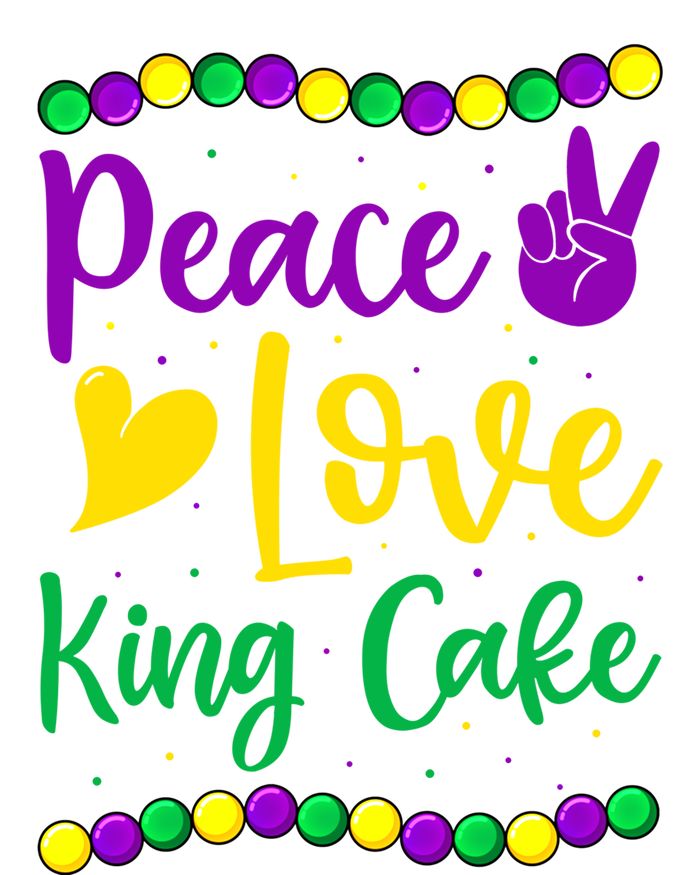 Peace Love King Cake Mardi Gras Outfit Gift Full Zip Hoodie