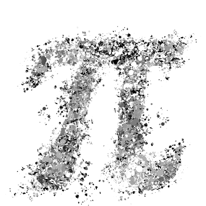 Pi Symbol Action (Drip Art) Painting Splatter Bw Gift Women's Tri-Blend 3/4-Sleeve Raglan Shirt