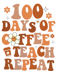 Retro 100 Days Of Coffee Teach Repeat Groovy School Teacher Gift T-Shirt