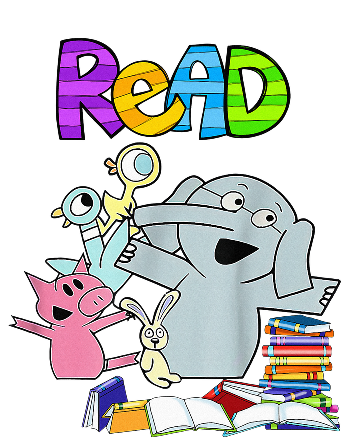 Funny Teacher Library Read Book Club Piggie Elephant Pigeons PosiCharge Competitor Tank