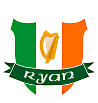 Ryan Name Irish Gift Irish Flag Harp Crest Striped Beanie with Solid Band