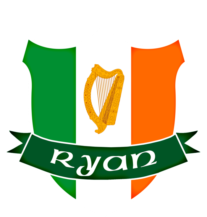 Ryan Name Irish Gift Irish Flag Harp Crest Striped Beanie with Solid Band