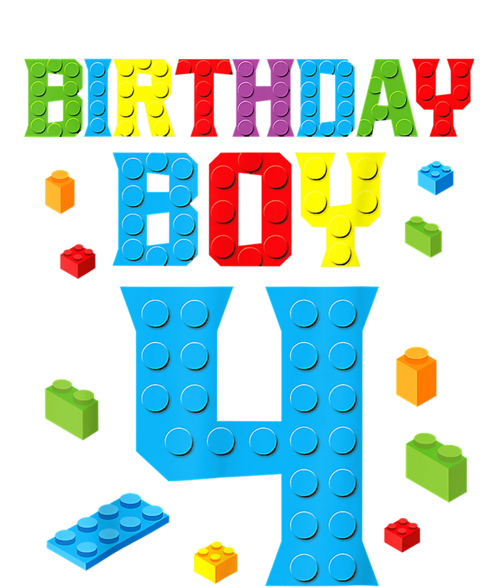 Master Builder 4th Birthday Boy 4 Four Year Building Bricks Performance Fleece Hoodie