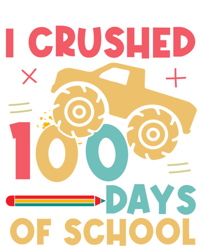 I Crushed 100 Days Of School Monster Truck Design Cute Gift Long Sleeve Shirt