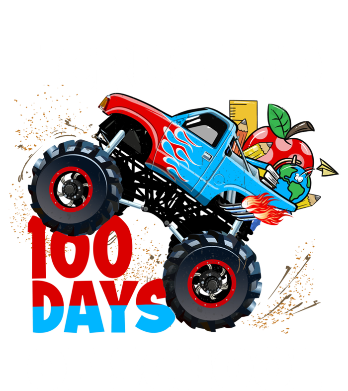 I Crushed 100 Days Of School Monster Truck Teacher Gift Short Acrylic Beanie