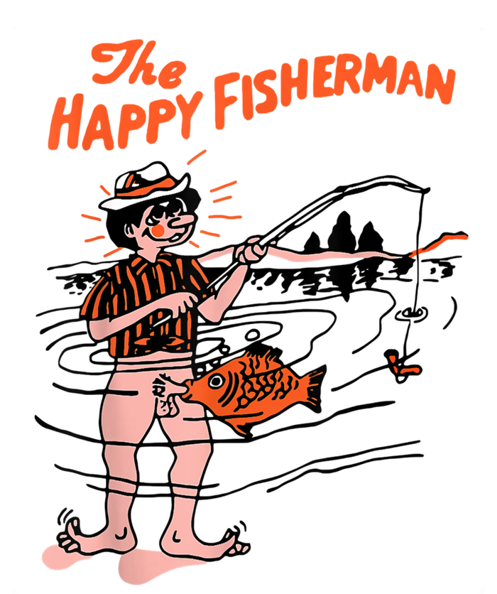 The Happy Fisherman Happiest Fish Funny BJ 25L Jumbo Tote