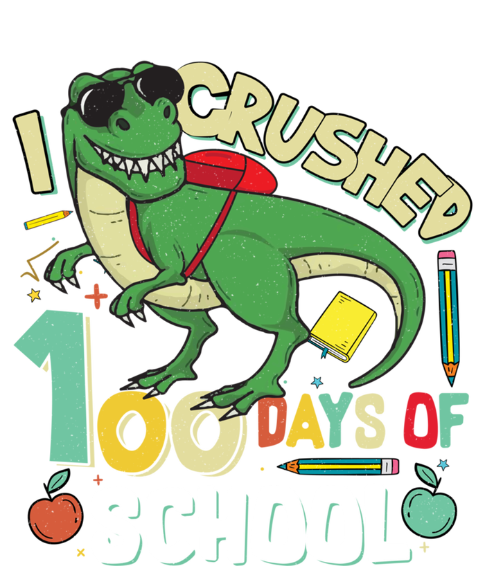 I Crushed 100 Days Of School T Rex Dinosaur Funny Great Gift Toddler Long Sleeve Shirt