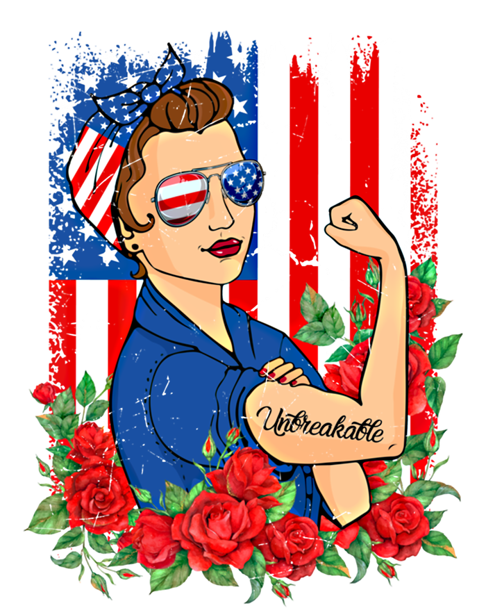 United States Unbreakable Roses Usa Flag 4th Of July Cute Gift Women's V-Neck T-Shirt