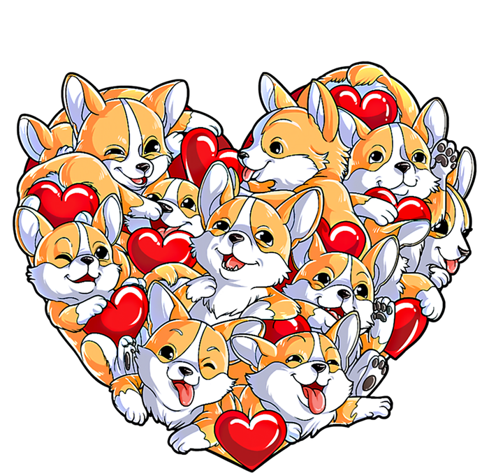 Valentines Day Corgi Heart Funny Corgis Dog Lovers Gift Ladies Long Sleeve Shirt