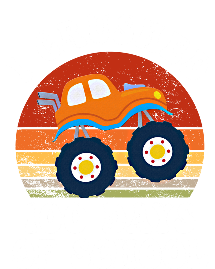 Vintage Monter Truck I Crushed 100 Days Of School Teacher Cute Gift T-Shirt