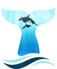 Whale Tail In Waves Orcas Underwater Ocean T-Shirt