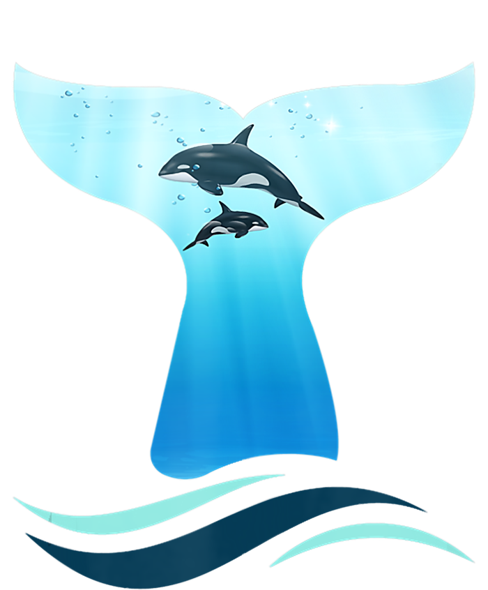 Whale Tail In Waves Orcas Underwater Ocean T-Shirt