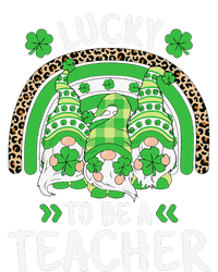 Lucky To Be A Teacher St Patricks Day Shamrock Gnome Rainbow T-Shirt