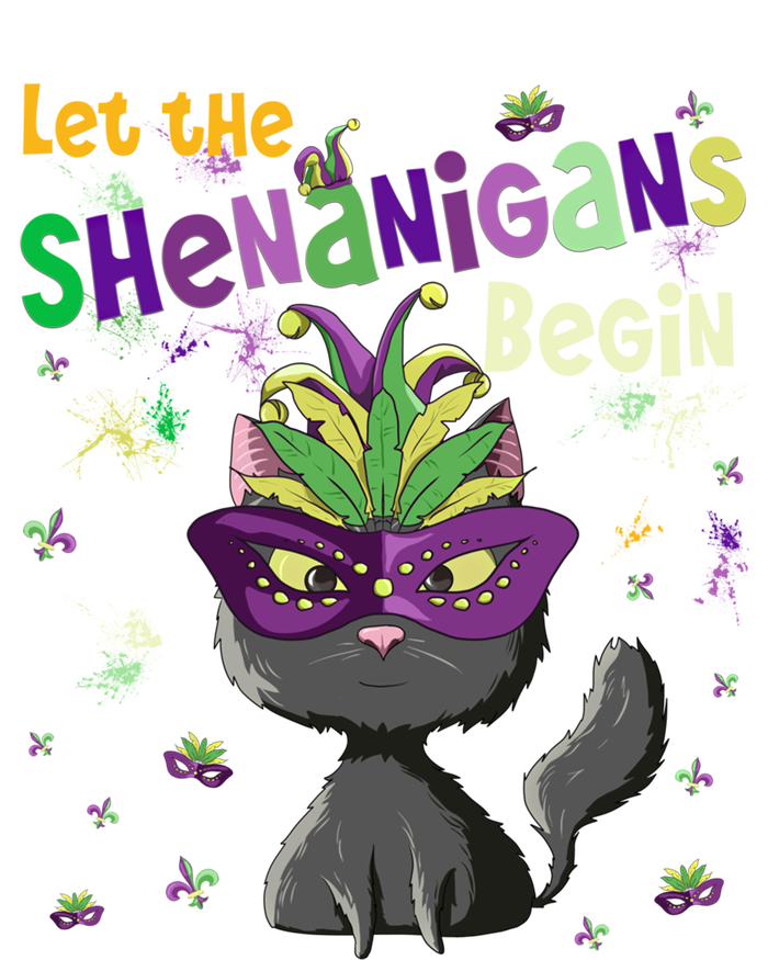 Let The Shenanigans Begin Funny Black Cat Lover Mardi Gras Gift T-Shirt