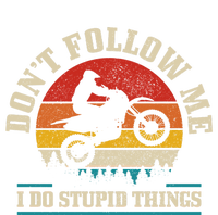 Don't Follow Me Do Stupid Things Funny Motocross Dirt Bike Gift Striped Beanie with Solid Band