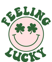 Feeling Lucky Irish Clover Happy Face Striped Beanie with Solid Band