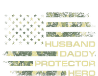  Husband Daddy Protector Hero Fathers Day Camo American Flag Women's V-Neck T-Shirt