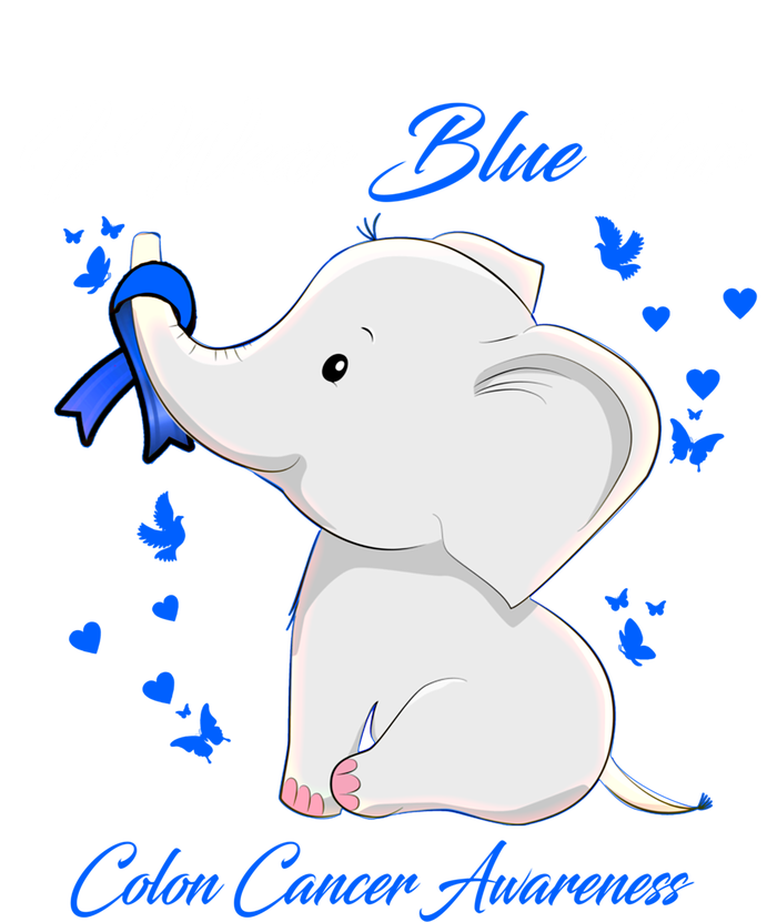 Elephant I Wear Blue For Colon Cancer Awareness Gift Mousepad