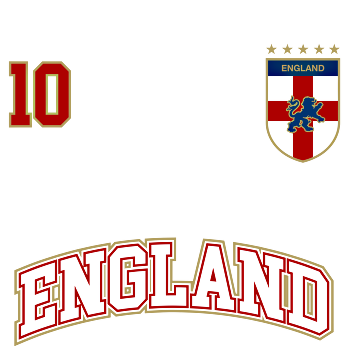 England Football Team Cute Gift Number 10 English Flag Soccer V-Neck T-Shirt