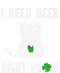 Saint Patrick's Day I Need Beer Right Meow Cat T-Shirt