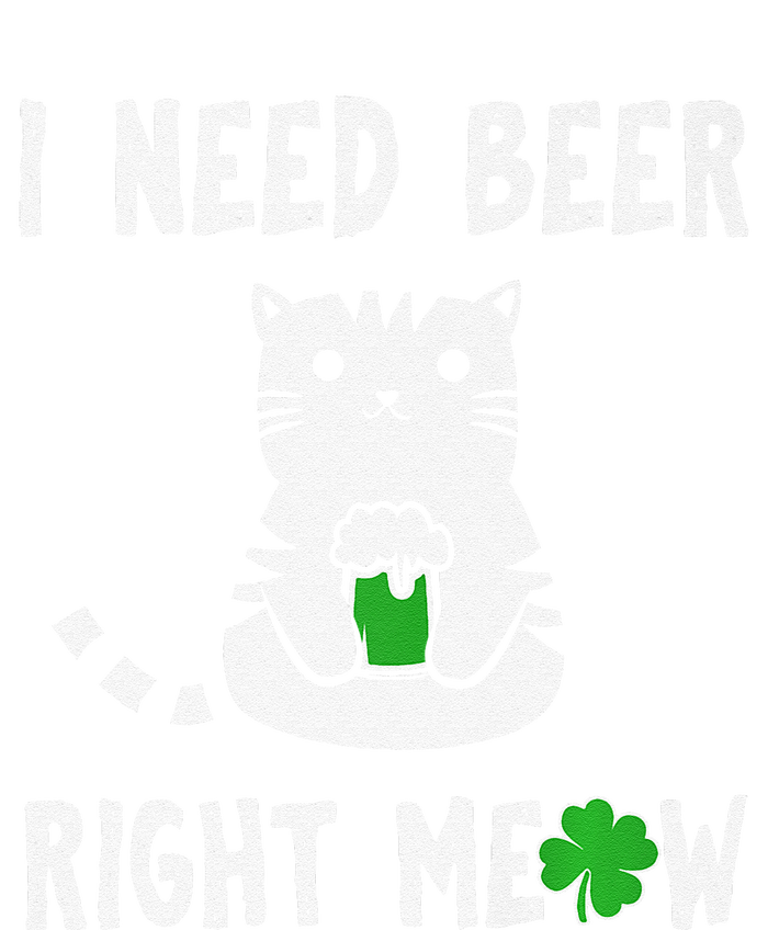 Saint Patrick's Day I Need Beer Right Meow Cat T-Shirt