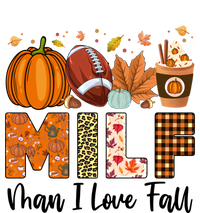 Milf I Love Fall Football Maple Leaf Pumpkin Spice Latte Meaningful Gift Women's Long Sleeve Flannel Pajama Set 