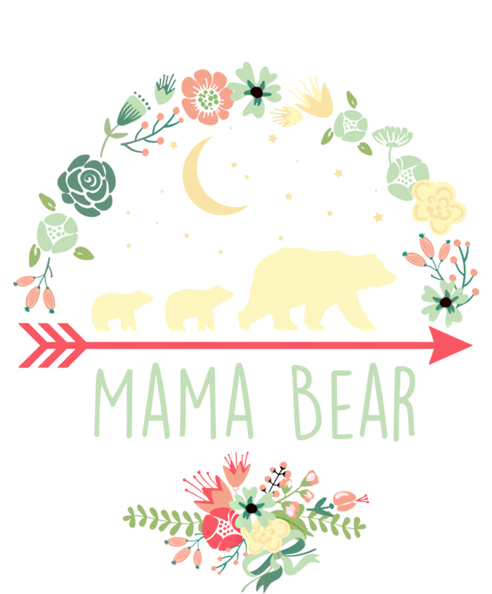 Floral Mama Bear With 2 Cubs Gift Tall Sweatshirt