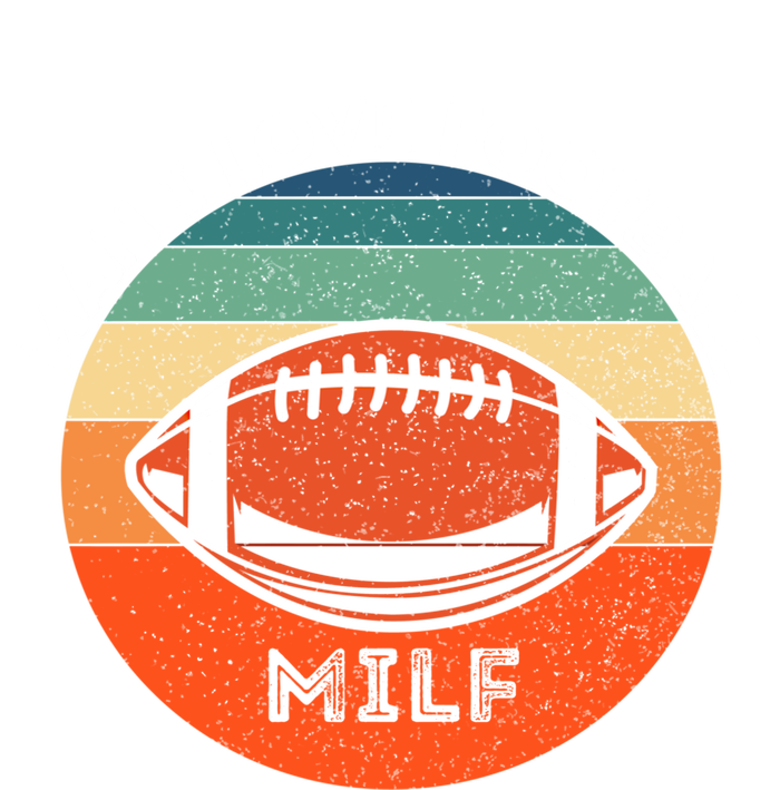 Milf I Love Football Retro Sunset Vintage Football 'S Gift Pom Pom 12in Knit Beanie