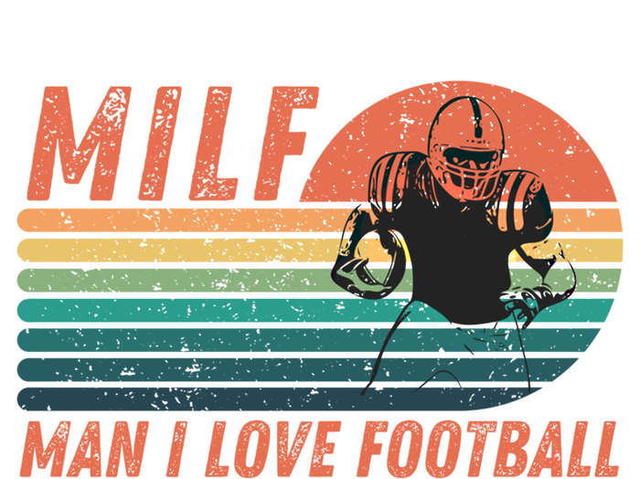 Milf I Love Football Retro Vintage Distressed Sunset Gift T-Shirt