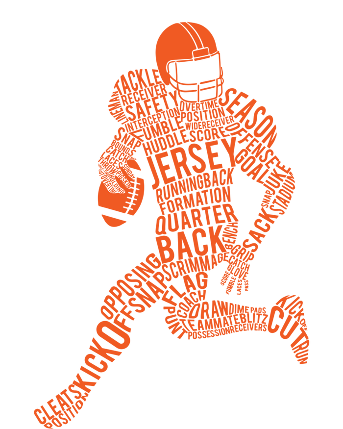 Football Player Typography Gift T-Shirt