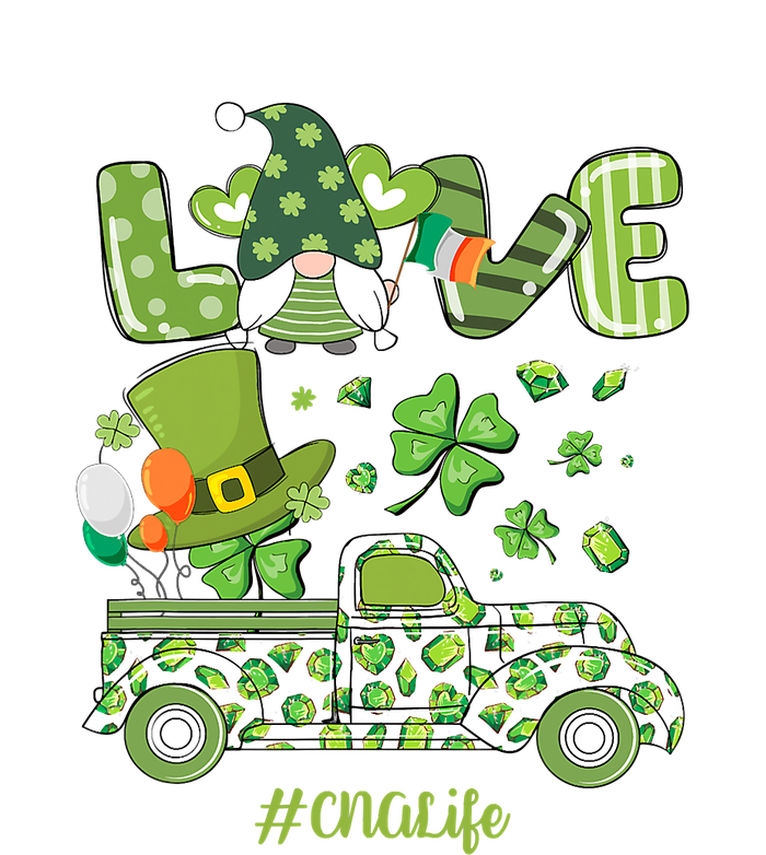 Gnome Shamrock Truck Love CNA Life Nurse St Patricks Day T-Shirt