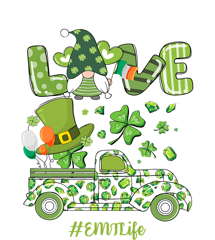 Gnome Shamrock Truck Love EMT Life Nurse St Patricks Day T-Shirt