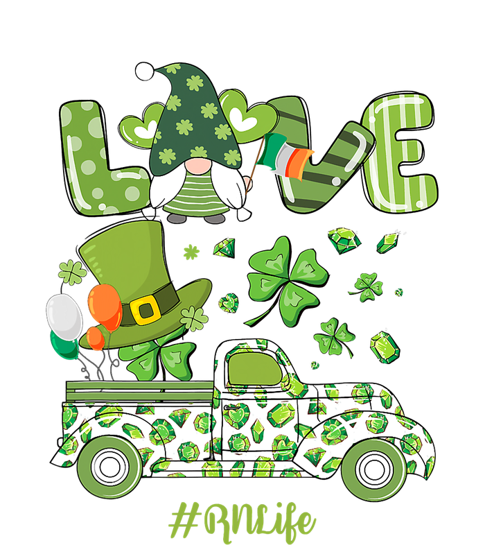 Gnome Shamrock Truck Love RN Life Nurse St Patricks Women's Strappy Tank