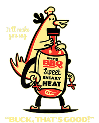 Buck's BBQ Sauce Sweet Sneaky Heat Buck, That's Good! Womens Funnel Neck Pullover Hood