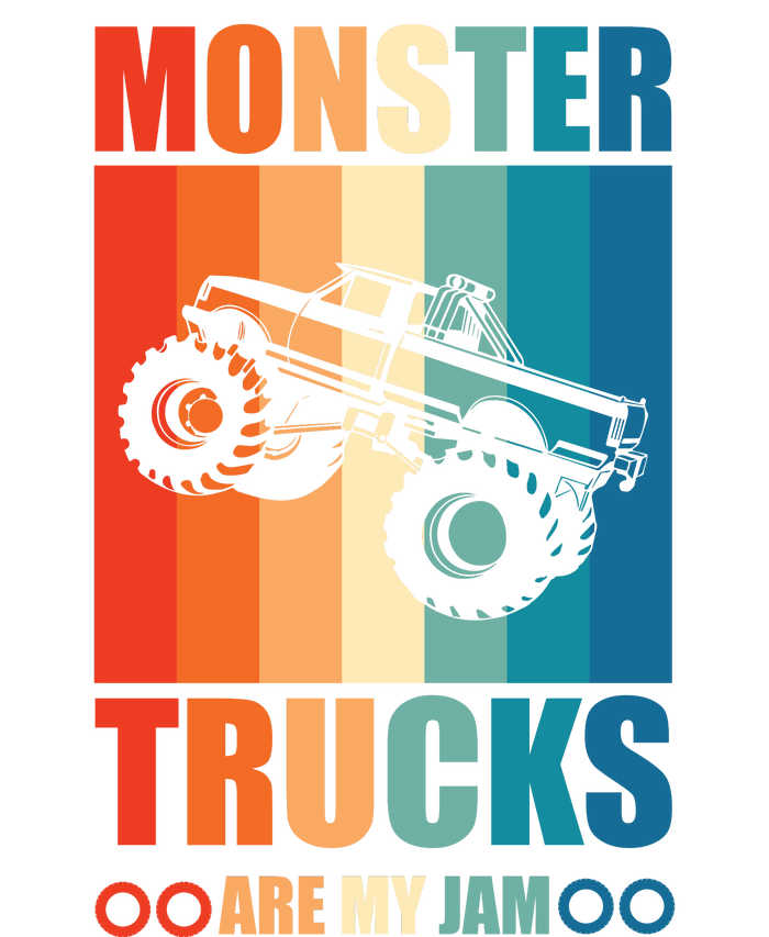 Vintage Monster Truck Are My Jam Retro Sunset Cool Engines Women's T-Shirt