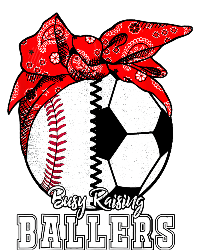 Busy Raising Ballers Baseball Soccer Bandana Mothers Day Women's Perfect Tri Tunic Long Sleeve Shirt