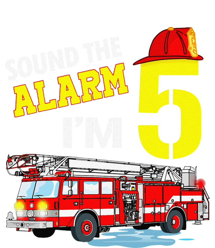 Funny Sound The Alarm I'm 5 Little Firefighter 5th Birthday T-Shirt