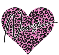 Pink Leopard Print Love Heart Nurse Yupoong Adult 5-Panel Trucker Hat