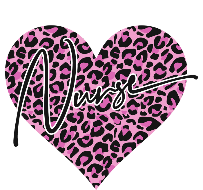 Pink Leopard Print Love Heart Nurse Yupoong Adult 5-Panel Trucker Hat