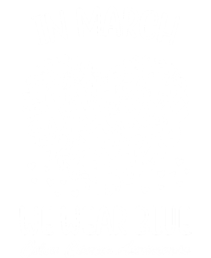 In March We Wear Blue Colon Cancer Awareness Ribbon Heart Women's V-Neck T-Shirt